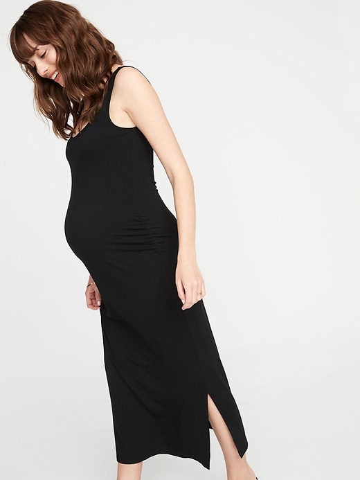 Image number 3 showing, Maternity Side-Slit Maxi Tank Dress