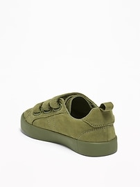 View large product image 3 of 4. Faux-Suede Triple-Strap Sneakers For Toddler Boys
