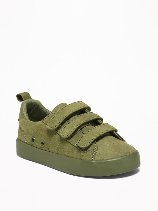 View large product image 1 of 4. Faux-Suede Triple-Strap Sneakers For Toddler Boys