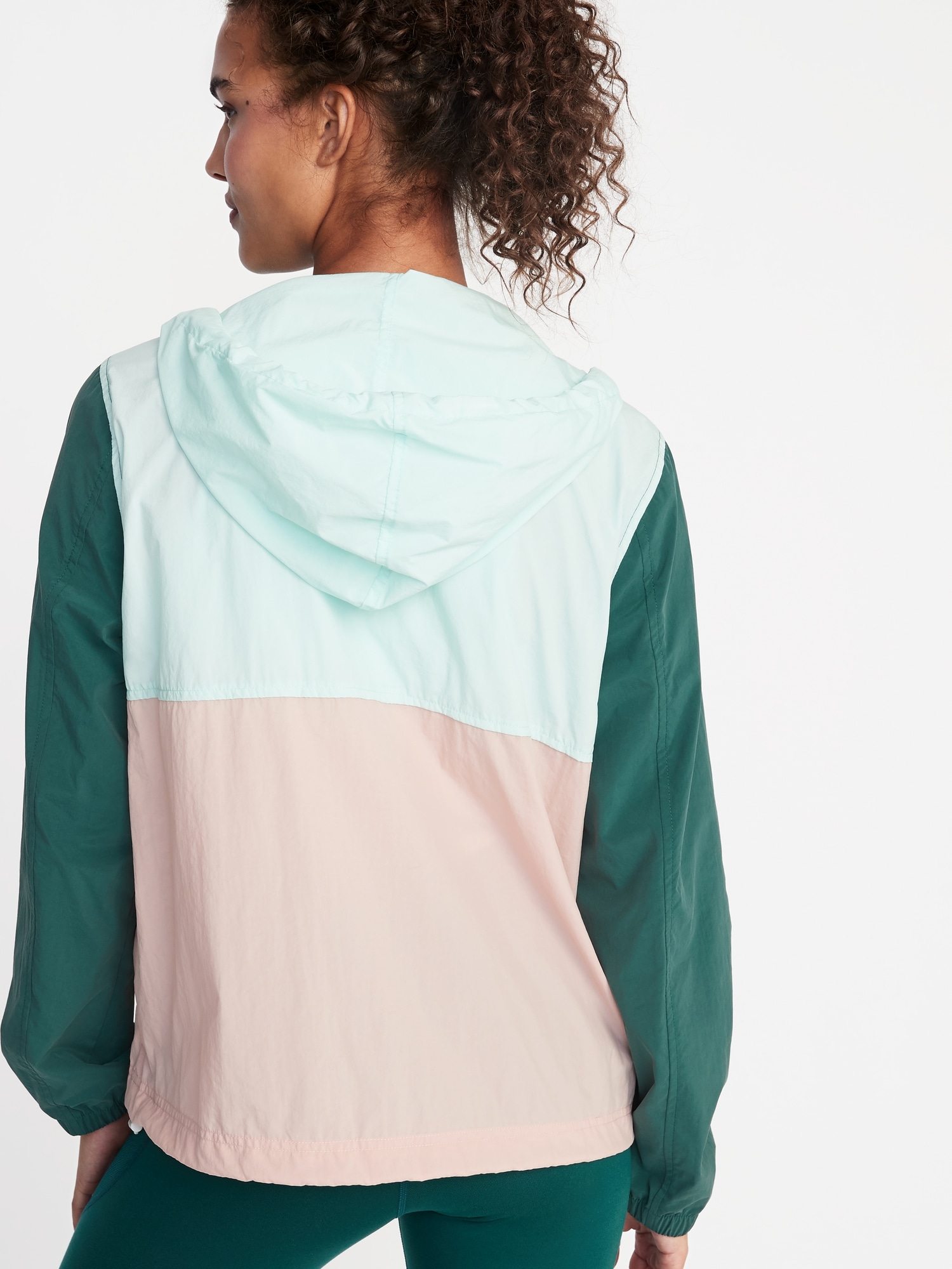 Color-Blocked 1/2-Zip Nylon Anorak for Women | Old Navy