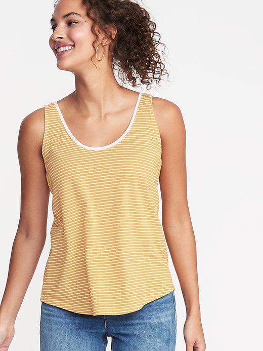 Image number 4 showing, Striped Scoop-Neck Jersey Tank for Women