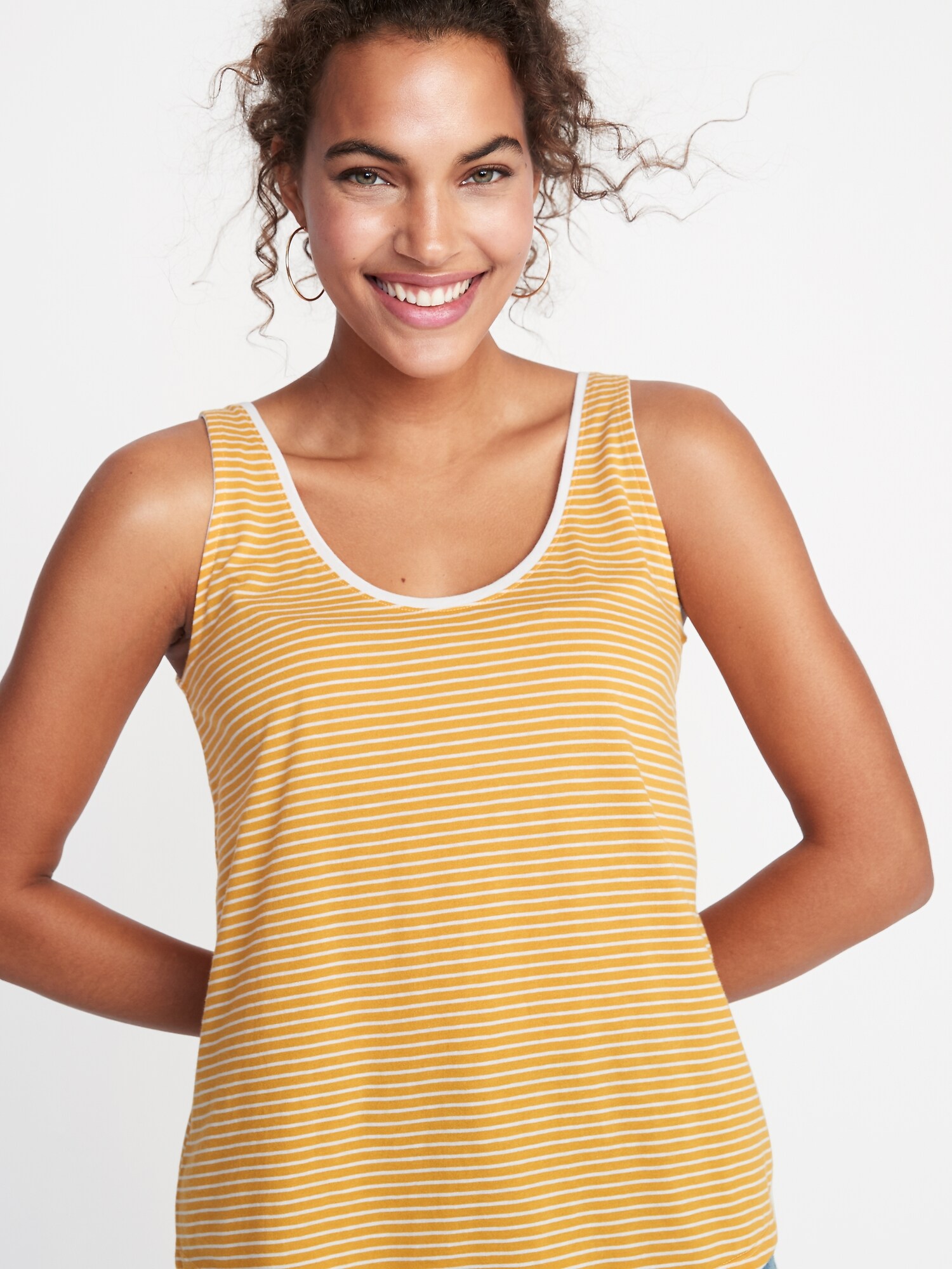 Striped Scoop-Neck Jersey Tank for Women | Old Navy