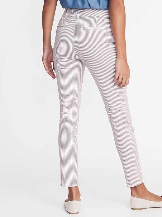 View large product image 2 of 3. Mid-Rise Striped Pixie Chinos for Women