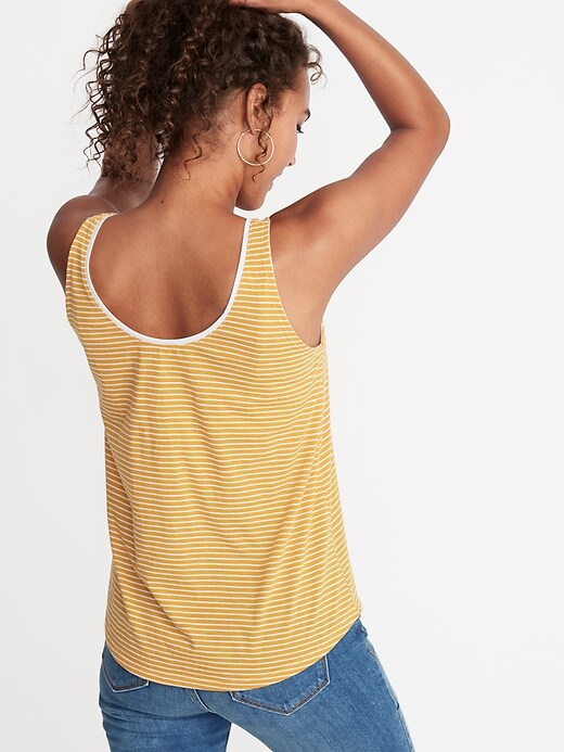 Image number 2 showing, Striped Scoop-Neck Jersey Tank for Women