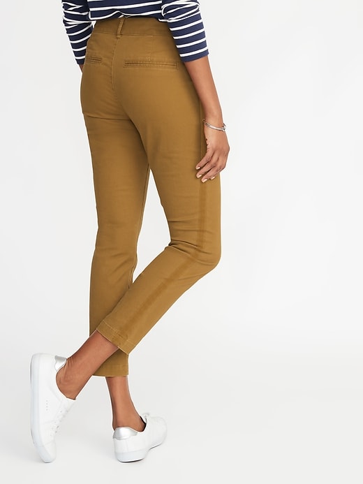 View large product image 2 of 3. Mid-Rise Pixie Chino Side-Stripe Utility Ankle Pants for Women