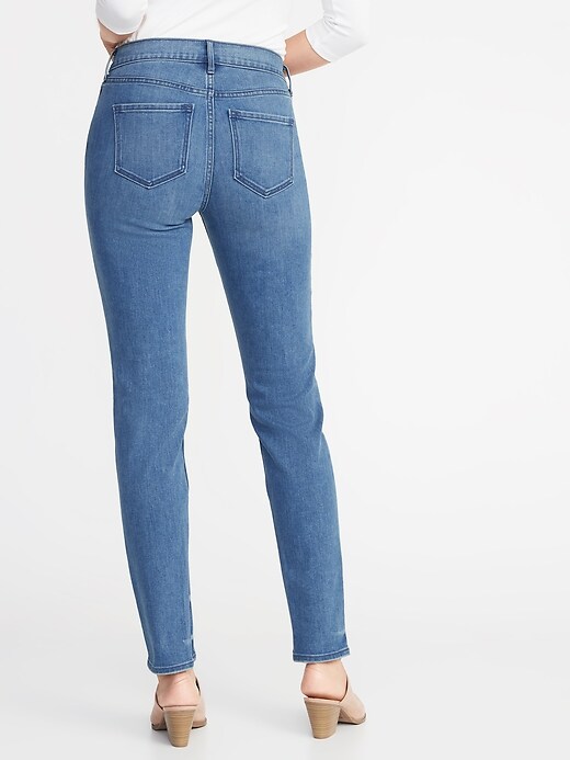 View large product image 2 of 3. Mid-Rise Straight Jeans for Women