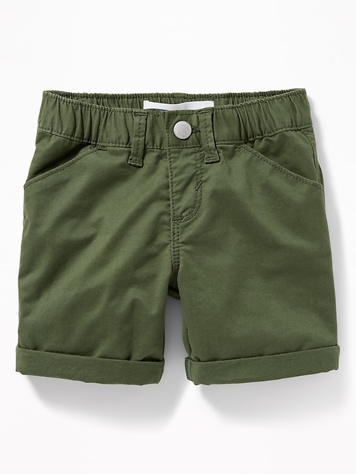 View large product image 1 of 2. Cuffed Twill Bermudas for Toddler Girls