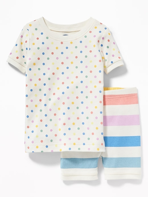 View large product image 1 of 1. Multi-Color Polka Dot & Stripe Sleep Set For Toddler Girls & Baby