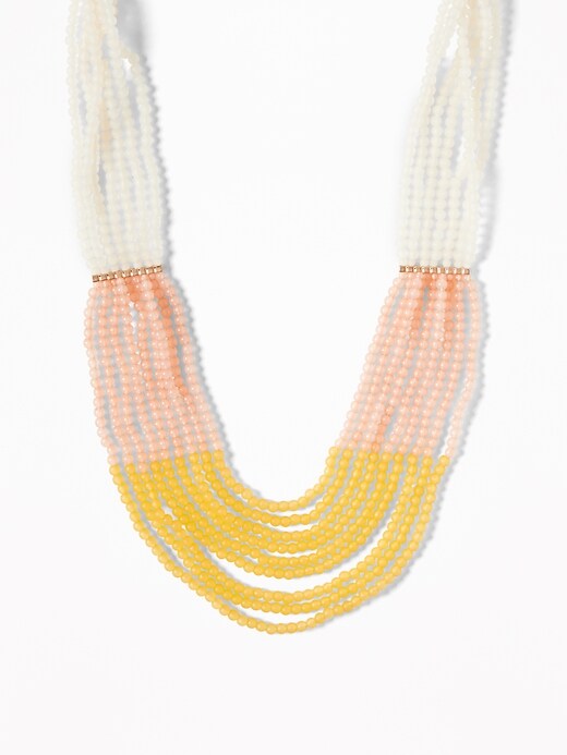 View large product image 1 of 2. Multicolored Beaded Statement Necklace For Women