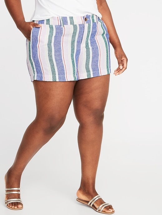View large product image 1 of 3. Mid-Rise Printed Plus-Size Everyday Shorts - 5-Inch Inseam