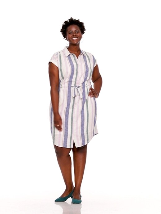 knee length dresses for ladies Plus Size Chevron Striped Maxi Dress main image 1