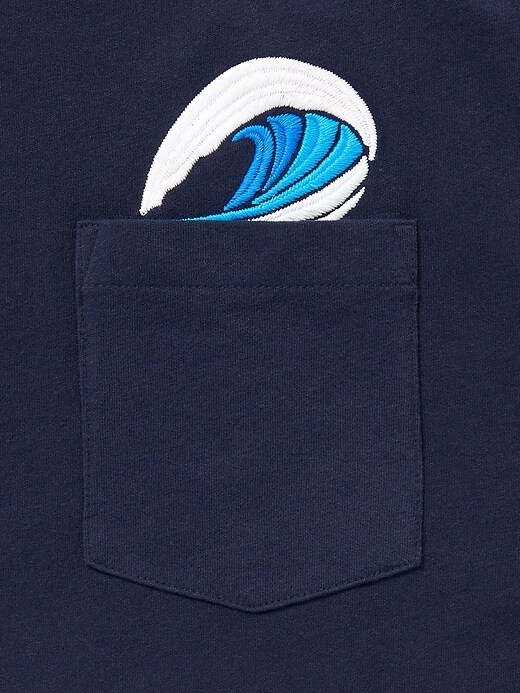Image number 6 showing, Soft-Washed Embroidered-Graphic Pocket Tee