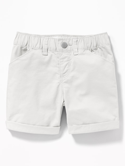 View large product image 1 of 1. Cuffed Twill Bermudas for Toddler Girls