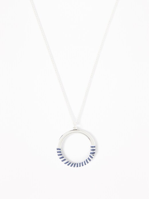 View large product image 1 of 2. Wrapped Circle Pendant Necklace For Women