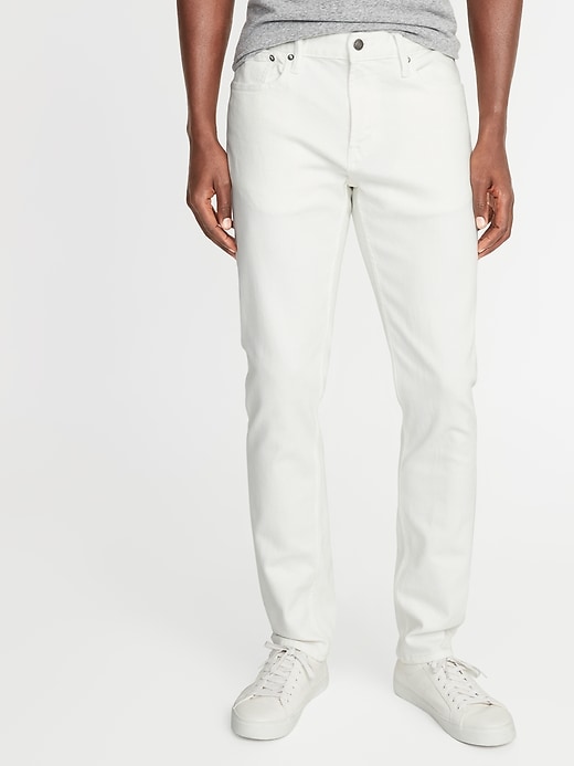 View large product image 1 of 2. Slim Built-In Flex All-Temp White Jeans
