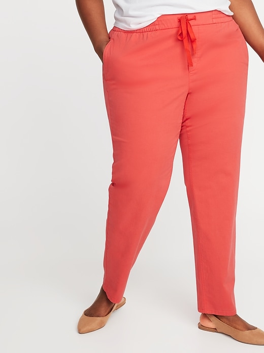 View large product image 1 of 1. Mid-Rise Secret-Slim Pockets Plus-Size Anytime Pull-On Chinos