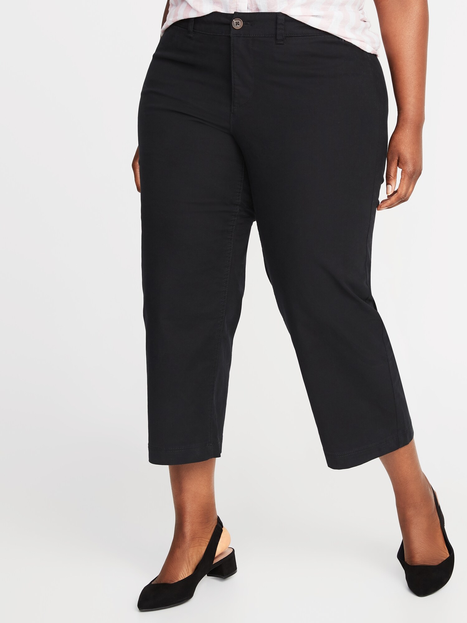 High-Waisted Secret-Slim Plus-Size Wide-Leg Chinos | Old Navy