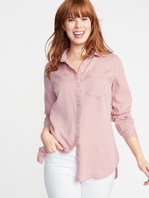 Image number 1 showing, Relaxed Tencel&#174 Shirt for Women
