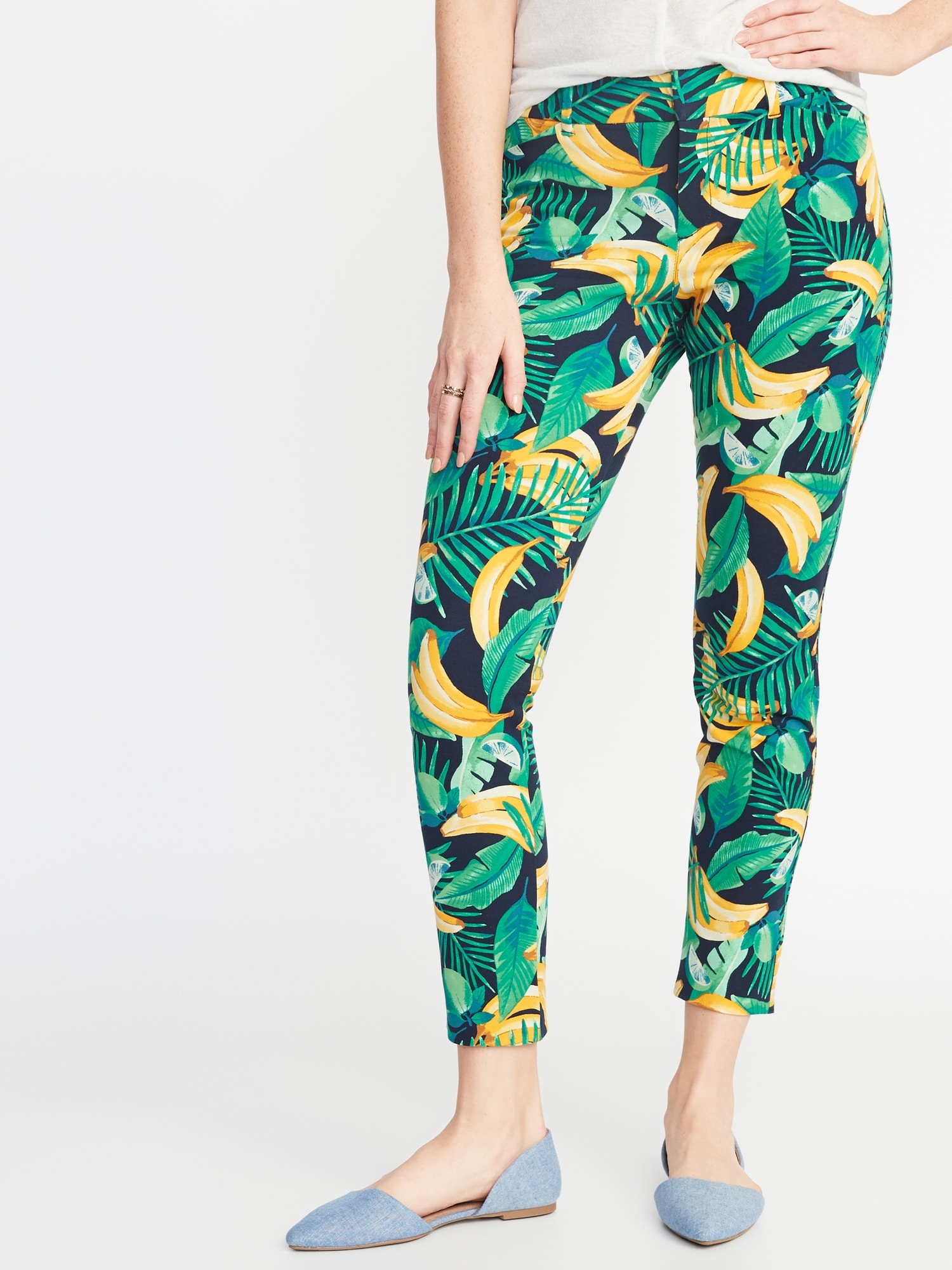 Mid-Rise Printed Pixie Ankle Pants for Women