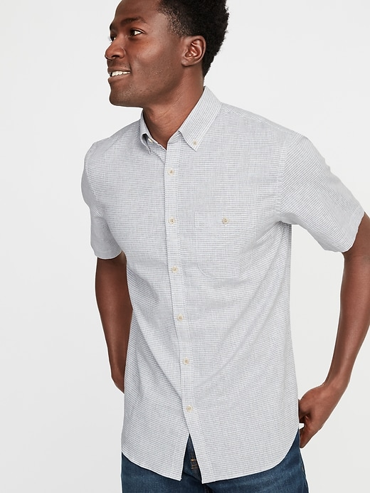 Slim-Fit Linen-Blend Shirt for Men 