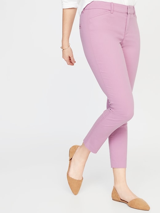 View large product image 1 of 3. Mid-Rise Pixie Chino Ankle Pants for Women