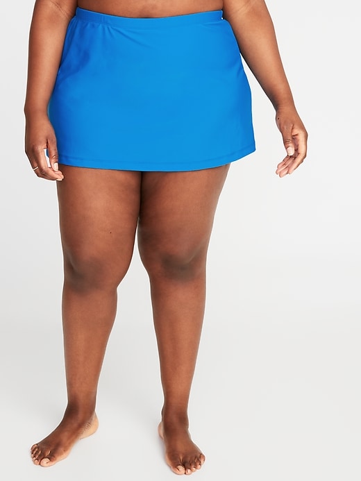 View large product image 1 of 2. High-Waisted Secret-Smooth Plus-Size Swim Skirt