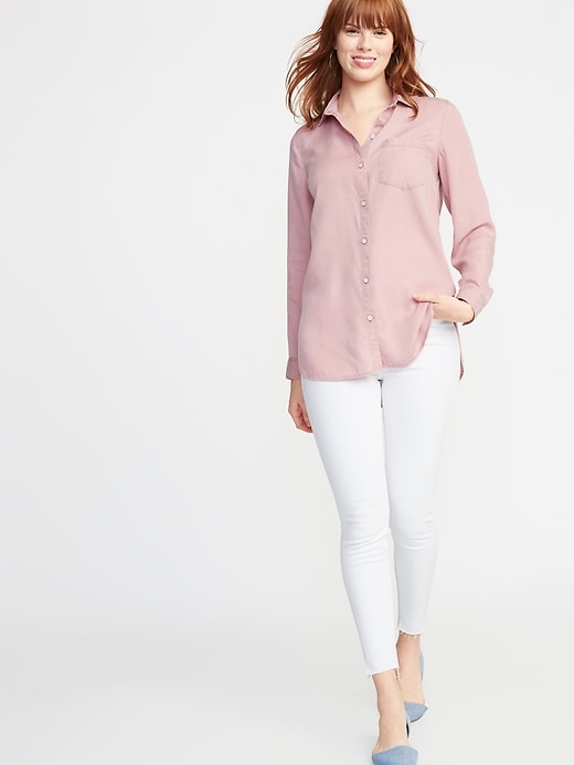Image number 3 showing, Relaxed Tencel&#174 Shirt for Women