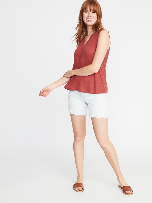 Image number 3 showing, Relaxed Linen-Blend Tank for Women