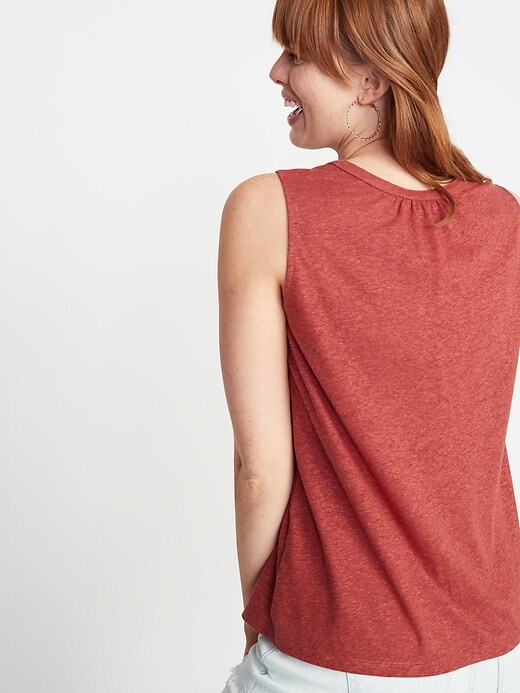 Image number 2 showing, Relaxed Linen-Blend Tank for Women