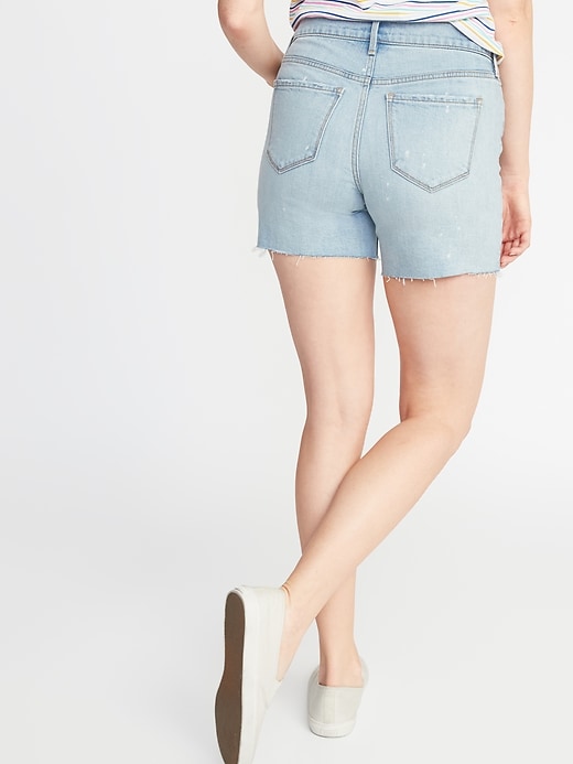View large product image 2 of 3. Slim Jean Midi Cut-Off Shorts for Women - 5-inch inseam