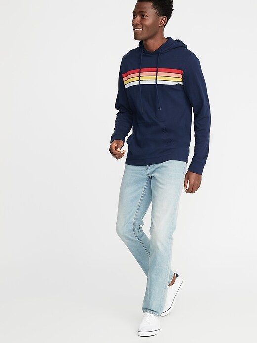 Image number 3 showing, Soft-Washed Chest-Stripe Tee Hoodie