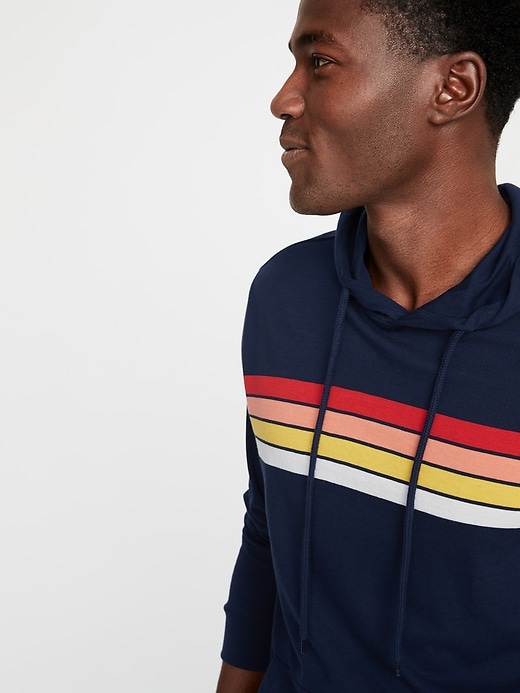 Image number 4 showing, Soft-Washed Chest-Stripe Tee Hoodie
