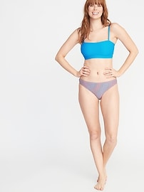 View large product image 3 of 3. Textured-Stripe Bikini Bottoms for Women