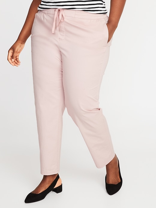 View large product image 1 of 2. Mid-Rise Secret-Slim Pockets Plus-Size Anytime Pull-On Chinos