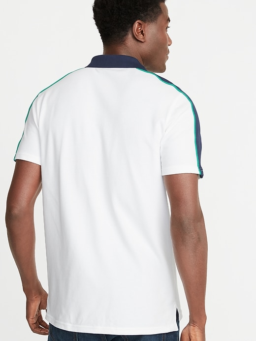 Image number 2 showing, Moisture-Wicking Color-Block Piped Pro Polo