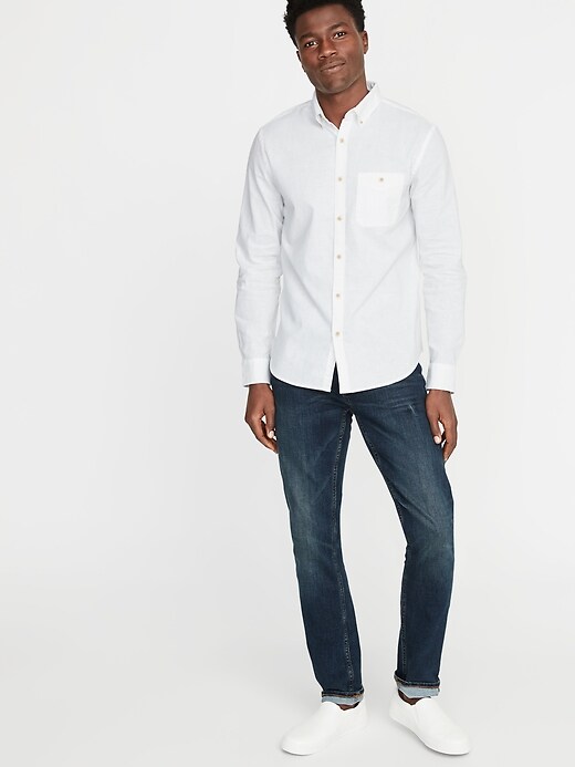 Image number 3 showing, Slim-Fit Linen-Blend Shirt