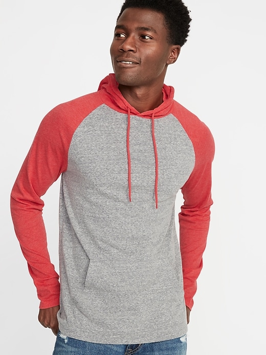 Image number 1 showing, Soft-Washed Color-Blocked Tee Hoodie