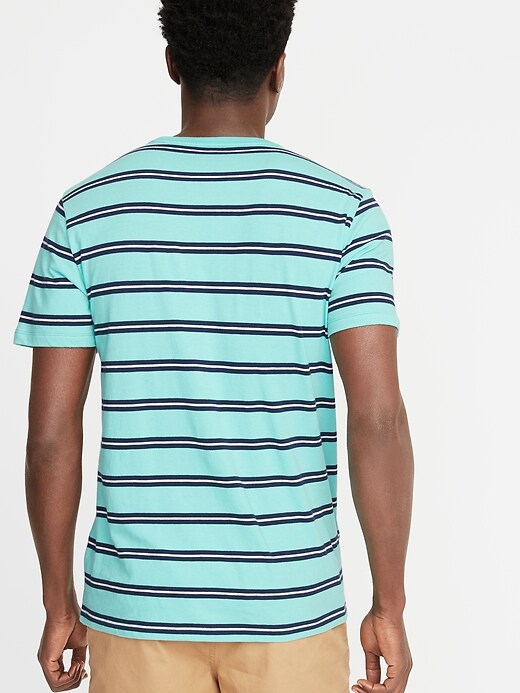 Image number 2 showing, Soft-Washed Striped Embroidered-Graphic Tee