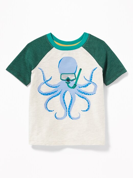 View large product image 1 of 2. Slub-Knit 3-D Sea Critter Raglan Tee for Toddler Boys