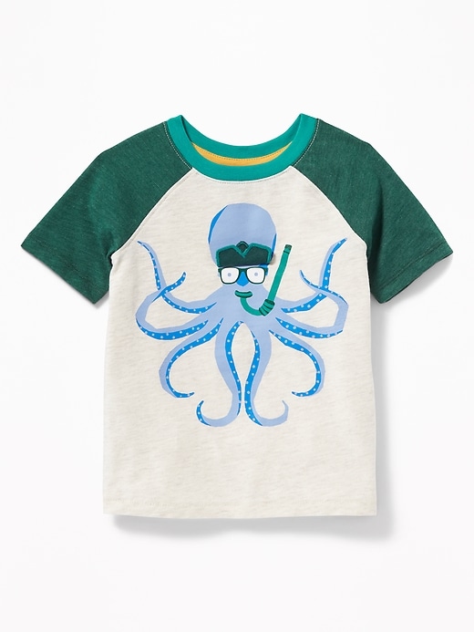 View large product image 2 of 2. Slub-Knit 3-D Sea Critter Raglan Tee for Toddler Boys