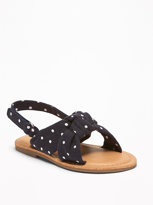 View large product image 1 of 4. Polka-Dot Twisted Sandals For Toddler Girls
