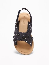 View large product image 4 of 4. Polka-Dot Twisted Sandals For Toddler Girls