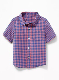 View large product image 4 of 4. Built-In Flex Gingham Shirt for Toddler Boys