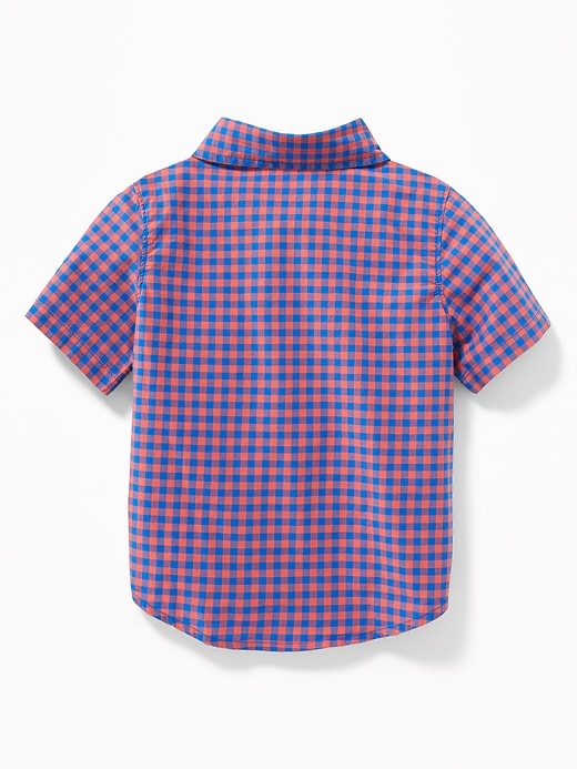 View large product image 2 of 4. Built-In Flex Gingham Shirt for Toddler Boys
