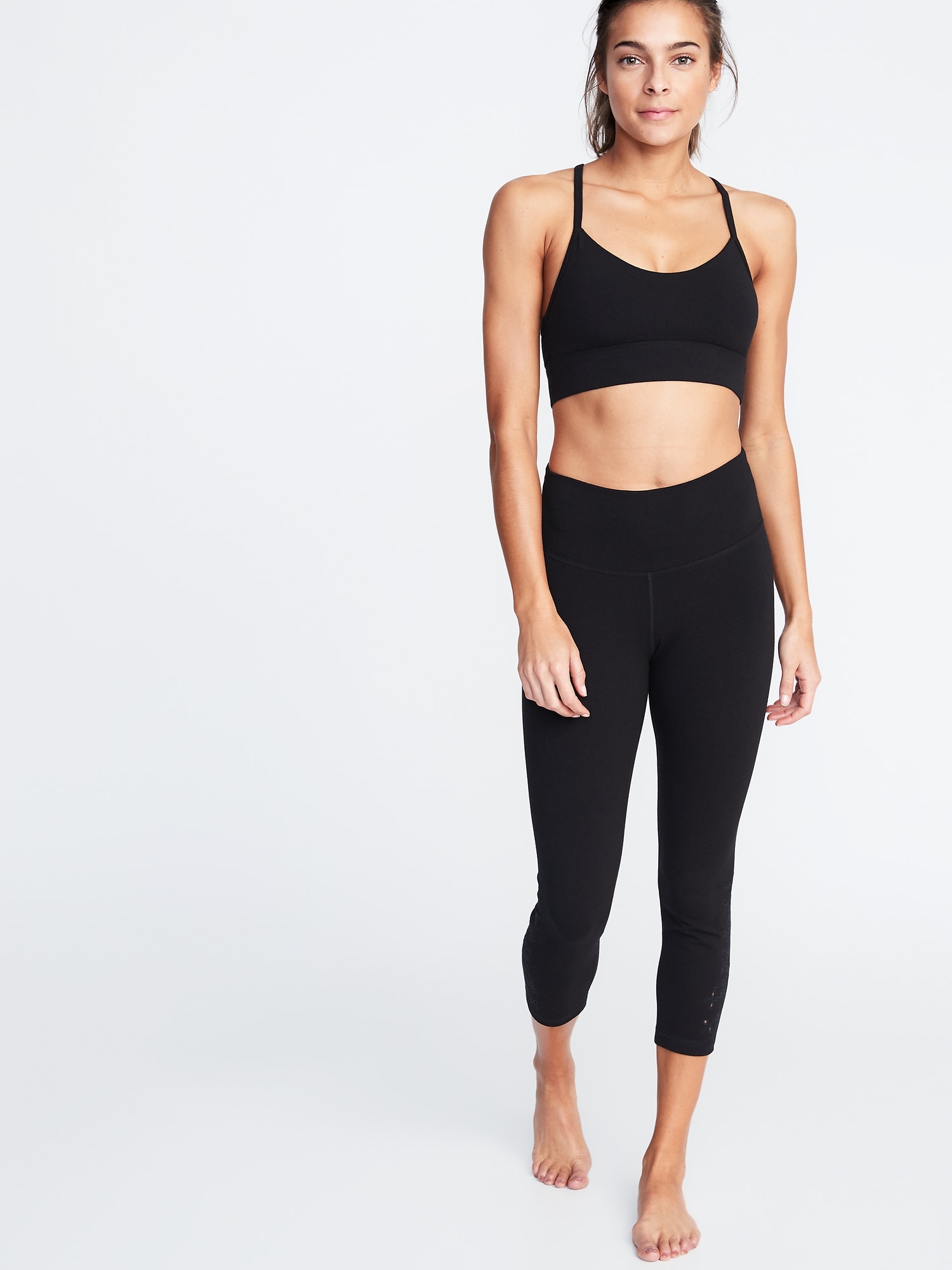 Old Navy Light Support Seamless Racerback Sports Bra - Black NWT Small  287693