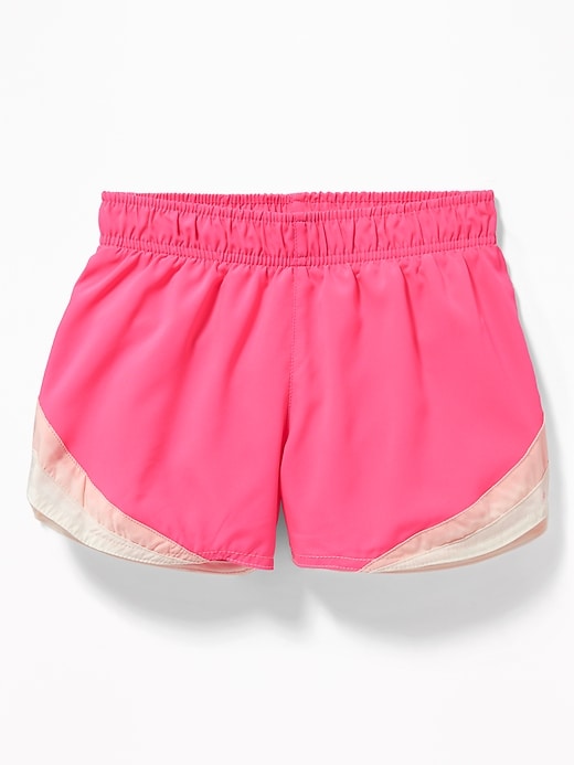 View large product image 1 of 1. Go-Dry Cool Color-Blocked Run Shorts For Girls