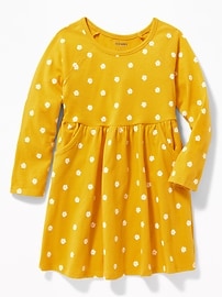 View large product image 3 of 3. Fit & Flare Raglan-Sleeve Dress for Toddler Girls
