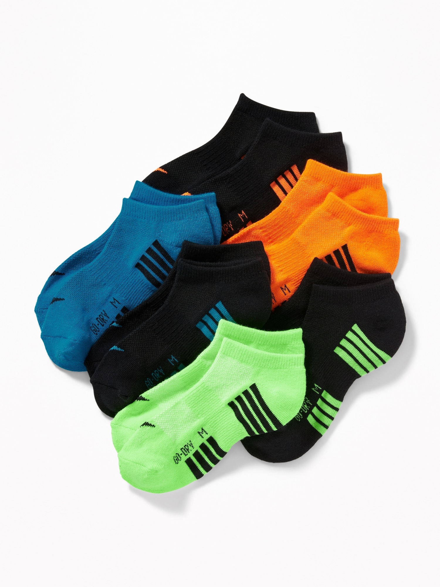 Old Navy Go-Dry Ankle Socks 6-Pack for Boys orange. 1