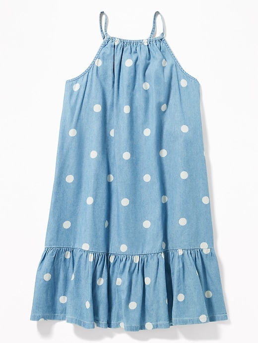 View large product image 2 of 3. Polka-Dot High-Neck Swing Dress for Girls
