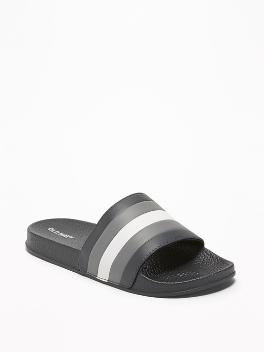 View large product image 1 of 1. Faux-Leather Pool Slide Sandals for Boys